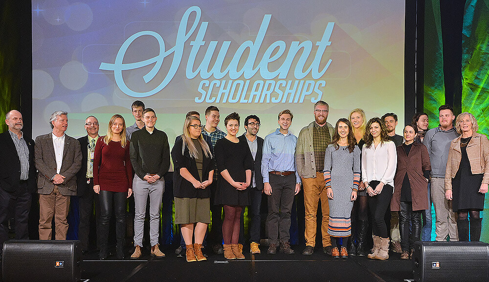 Scholarship recipients on stage at Congress 2017